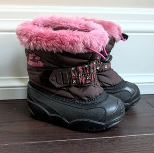 Kamik Kids' Pink and Brown Winter Waterproof Boots